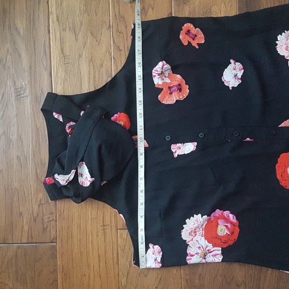 JC Penney Worthington Petite Sleeveless Floral Top Work Wear Neck Tie Size MP - Picture 3 of 11